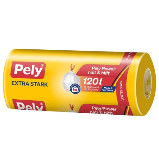 Pely Zugbandbeutel Extra Stark 120L 16er Pack