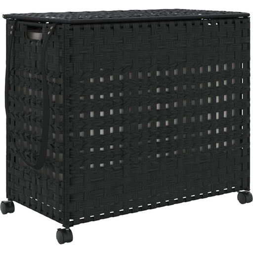 vidaXL Wicker Laundry Sorter on Wheels