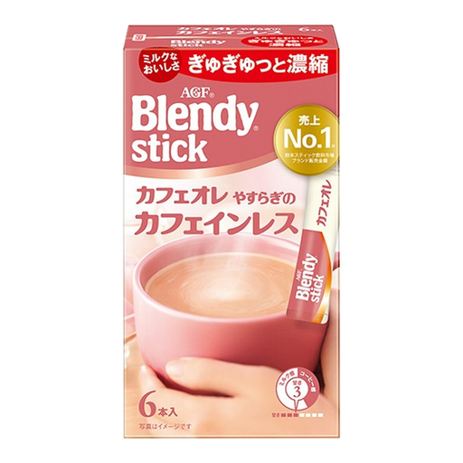 AGF Blendy stick Cafe au Lait Decaffeinated 脱因拿铁冲泡棒，6 条装