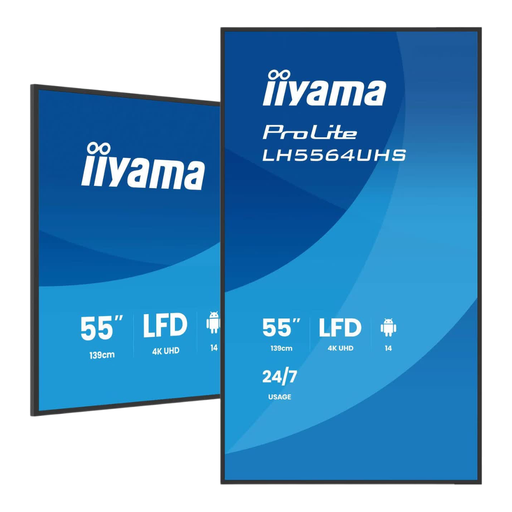 iiyama 55" 4K UHD Most powerful professional digital signage display with advanced control and connectivity options