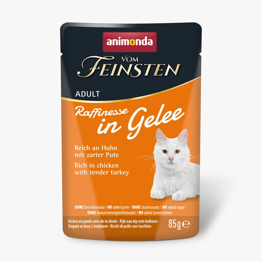 animonda Vom Feinsten Adult Raffinesse in Jelly Chicken + Turkey Wet Cat Food, 24 × 85 g