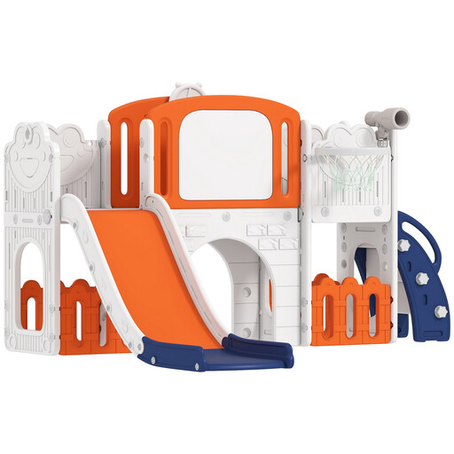AIYAPLAY 7 in 1 Frog Theme Toddler Slide Set