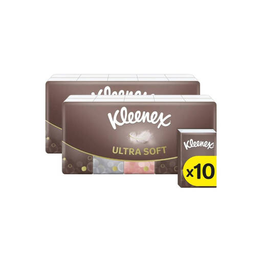 KLEENEX Ultra Soft Facial Tissues, Pocket Packs, 20 x 7 Tissues