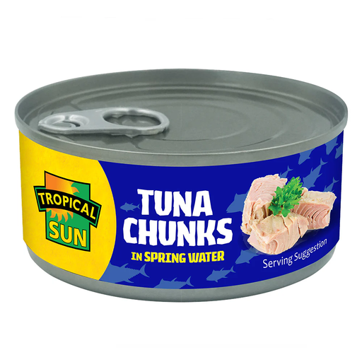 Topical Sun Tuna Chunks In Springwater in a tin