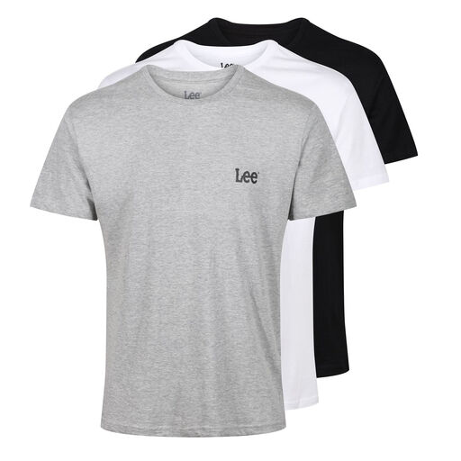 LEE CREW NECK T-SHIRT ARLEN-BLACK/WHITE/GREY MARL-M