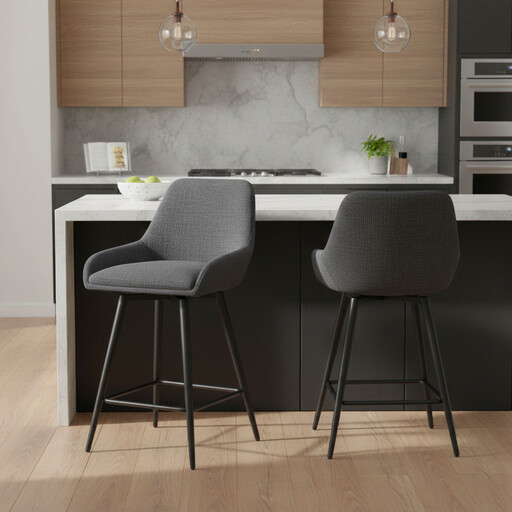 Oscar Graphite Grey Bar Stools