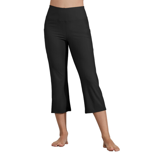 Willit Women's Yoga Capris Pants High Waist Straight Leg Athletic Exercise Workout Capris 21" Black L
