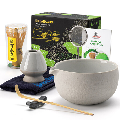 TEANAGOO 7-Piece Matcha Set in Light Grey