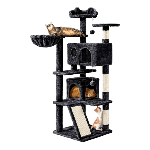 Yaheetech Cat Tree 145 cm Climbing Tree, Black