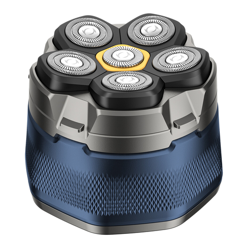 Sparoma Shaving device designed for bald men - an electric razor with 6 magnetic floating heads, featuring IPX6 water resistance, equipped with an LED intelligent display, with a battery life of 150 minutes - FK-8750, blue version