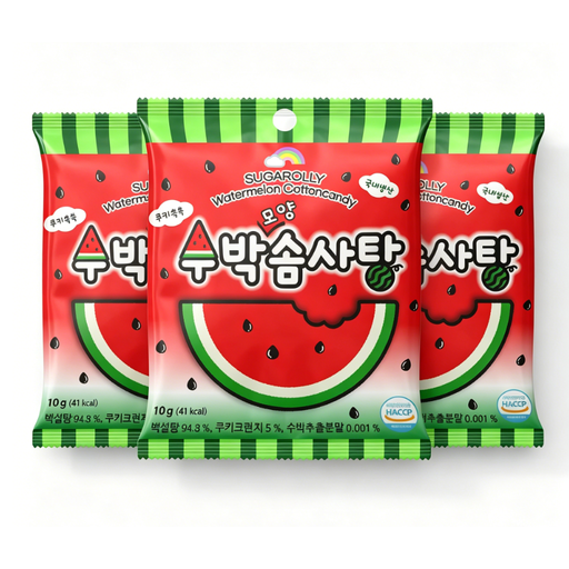 Sugarolly Watermelon Cotton Candy 10g x 3pcs