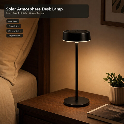 Lampe de table solaire rechargeable USB-C Arlgsite