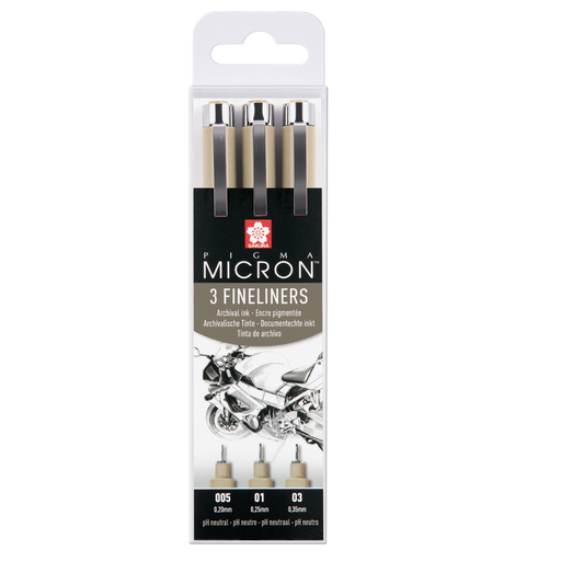 SAKURA Pigma Micron Design Set – 3 Black Pens (0.20 / 0.25 / 0.35 mm)