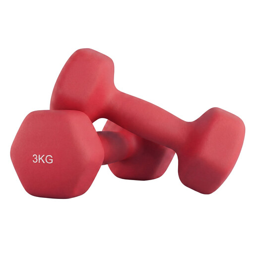 JOYFURNOS Set of 2 Neoprene Hex Dumbbells, 2 x 3 kg