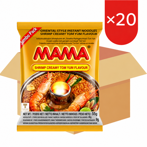 MAMA Instant Noodles Shrimp Creamy Tom Yum Flavour Jumbo Pack 20*90g
