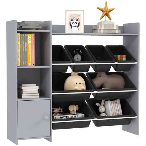 AIYAPLAY Toy Storage Unit, with 8 Removable Bins