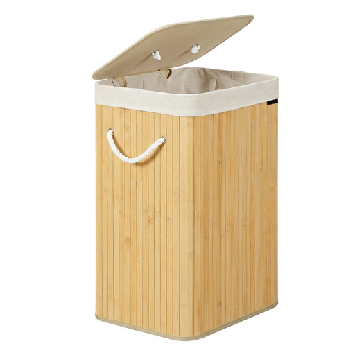 Panier à linge JOYFURNOS avec couvercle, bambou