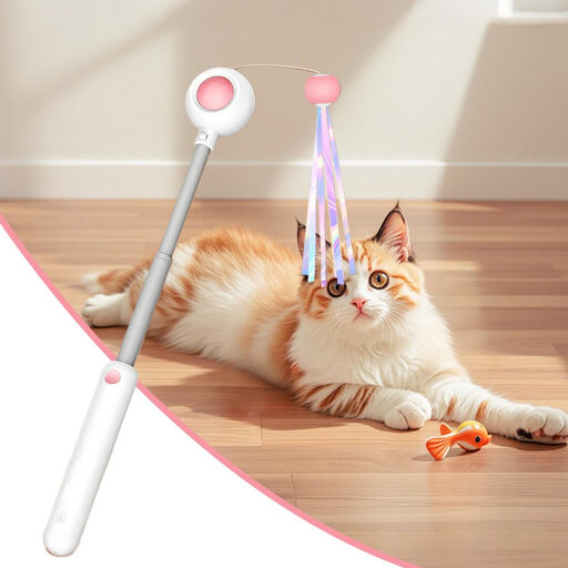 Petgravity Extendable Cat Teaser Toy, Pink