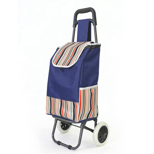 Foldable shopping trolley with 25 kg load capacity