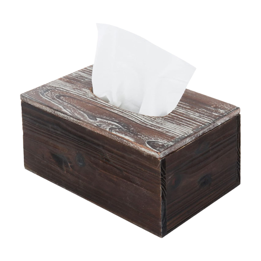 MyGift Rustic Brown Wooden Tissue Box Holder
