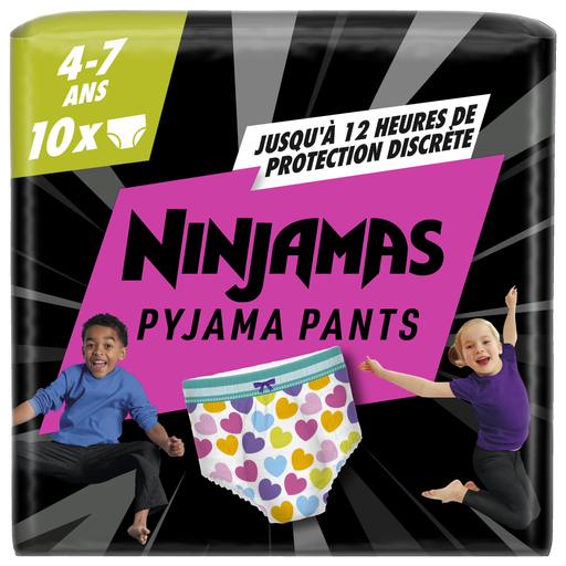 Pampers Ninjamas Pants Night Pink, 4-7 Ans, 10 culottes