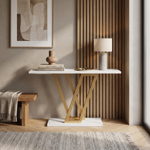 109 cm Industrial Console Table， Hallway Entry Table