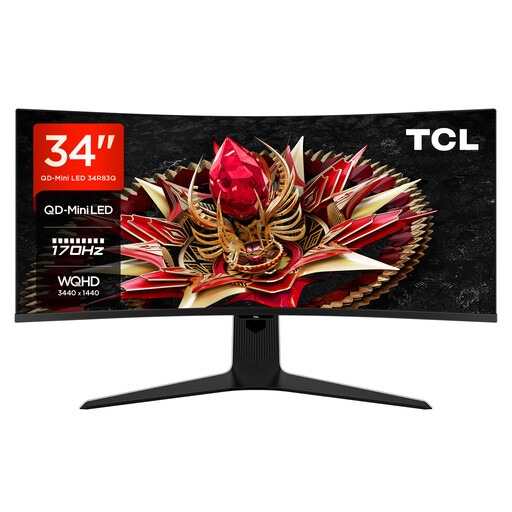 TCL 34R83Q 34-Inch WQHD Curved Gaming Monitor