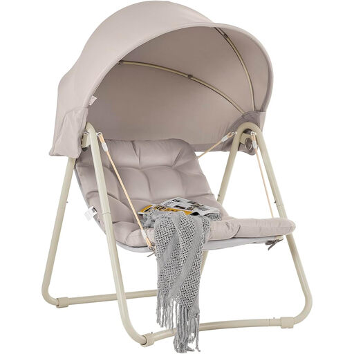 SoBuy Hanging Chair Outdoor Hanging Seat with Adjustable Sunshade