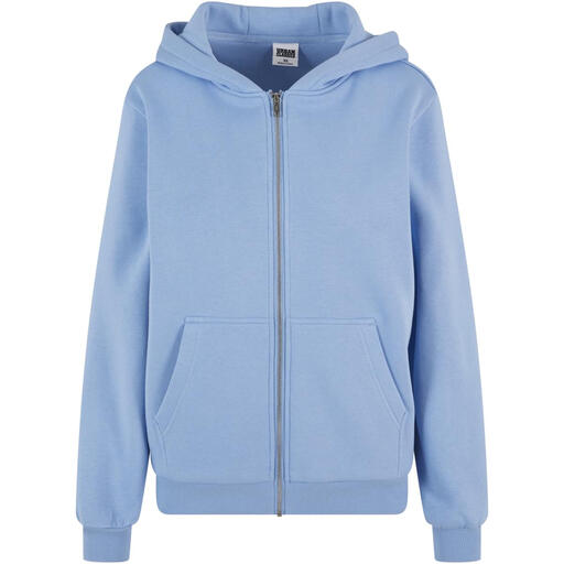 Urban Classics Ladies Fluffy Zip Hoody in powderblue