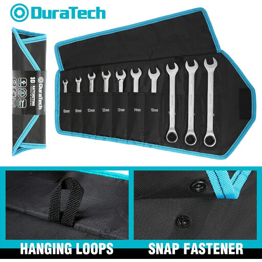 DURATECH 10-piece Ratchet Combination Wrench Set 6-18 mm