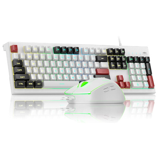 MageGee Creamy Keyboard and Mouse Combo in Rot