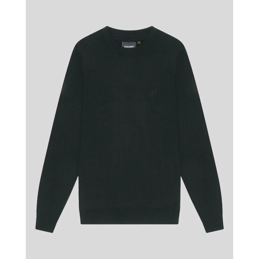 Lyle & Scott 美利奴羊毛圆领套头衫 - 黑色