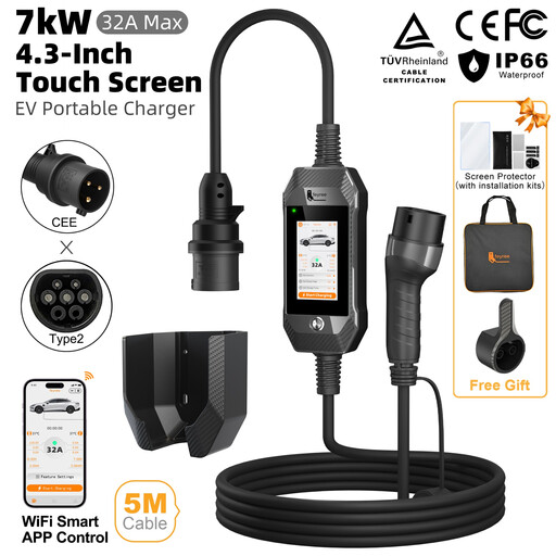 Feyree 7kW portable charger with touchscreen