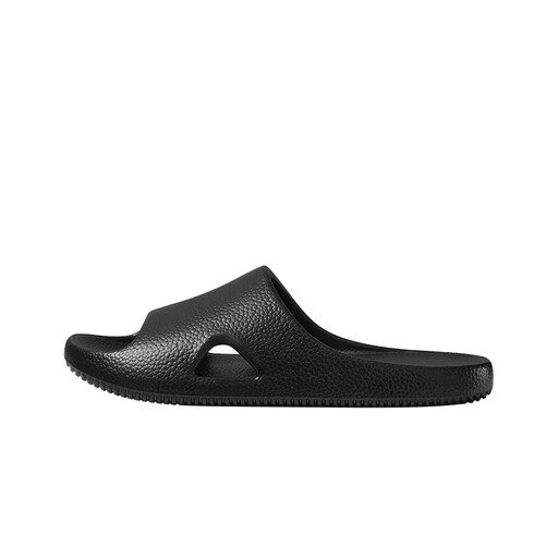 PUXI Litchi Wood Slide Slippers Pearl Black Size 42-43 Unisex Minimalist Fashion