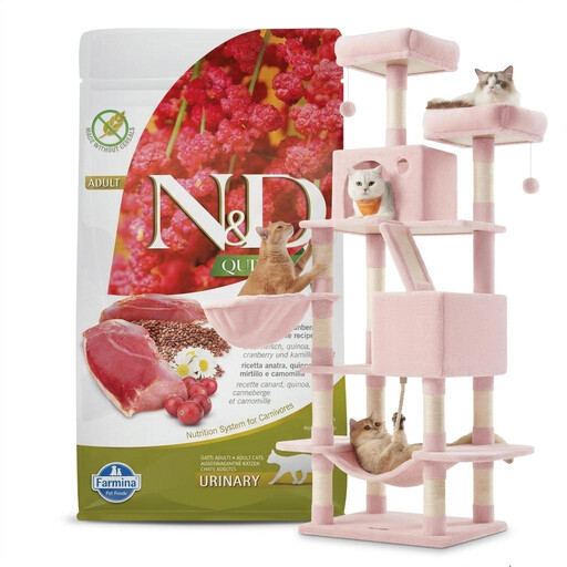 Farmina N&D Quinoa Cat Urinary Duck 1.5 kg and Cat Tree 168 cm high