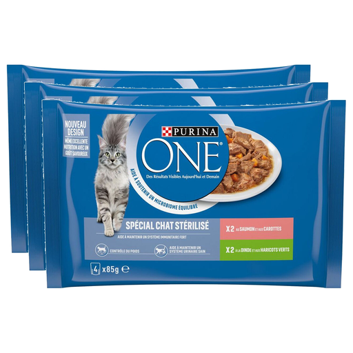 PURINA Cat Wet Food Salmon Turkey Carrot 12 sachets x 85g