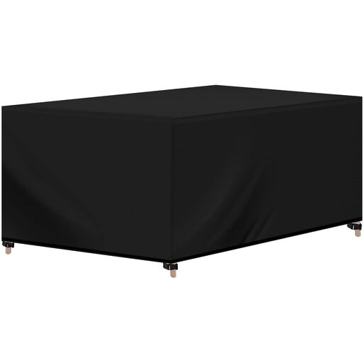 Woltu Garden Furniture Cover in Oxford 420D, Outdoor Cover with Drawstring, Water-Repellent Windproof Anti-UV, Cover for Outdoor Table and Chairs, 242x162x100cm Black