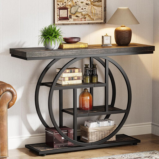 Tribesigns Generic 105cm Console Table with 4-Tier Shelves