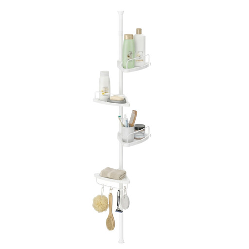 Ochama x SONGMICS Bathroom Storage Rack, Adjustable 4-Tier Corner Shelf