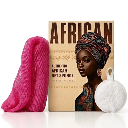Personal Care African Net Sponge Kit 90g Blue + White with String