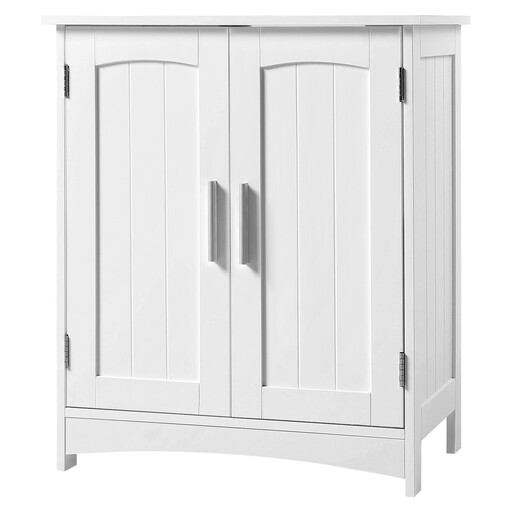 EUGAD Under-Sink Bathroom Cabinet, Modern Freestanding Storage with 2 Doors, Adjustable Shelves, 50x60x30 cm, White