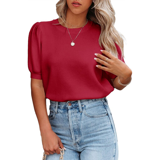 Women's Puff Short Sleeve Sweater