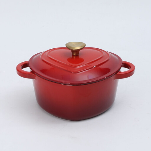 PURECOOK heart-shaped enameled cast iron pot 19 cm