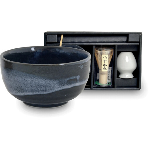 Matcha Set: Whisk, Bowl & Holder, Ø13cm×H7cm Set - Dark Blue