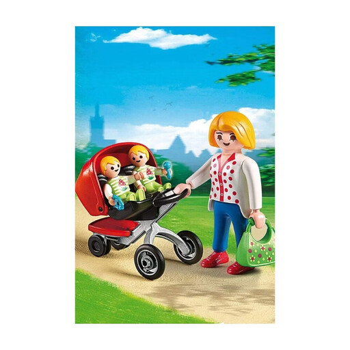PLAYMOBIL Maman avec Landau de Jumeaux