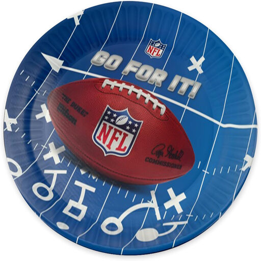 Party Factory NFL Cardboard Plates, ?23cm, 6 Count, Blue, Disposable, Fan Gear, Football Party Decor