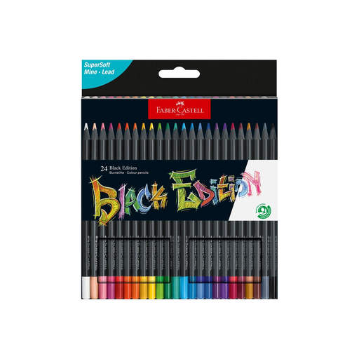 Faber-Castell Black Edition Colored Pencils Set - 24 Pieces