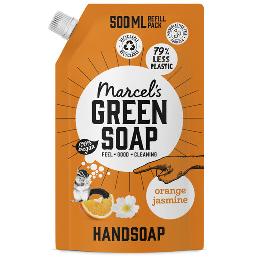 Marcel's Green Soap Handsoap (Orange Jasmine) - 500 ml, Refillable