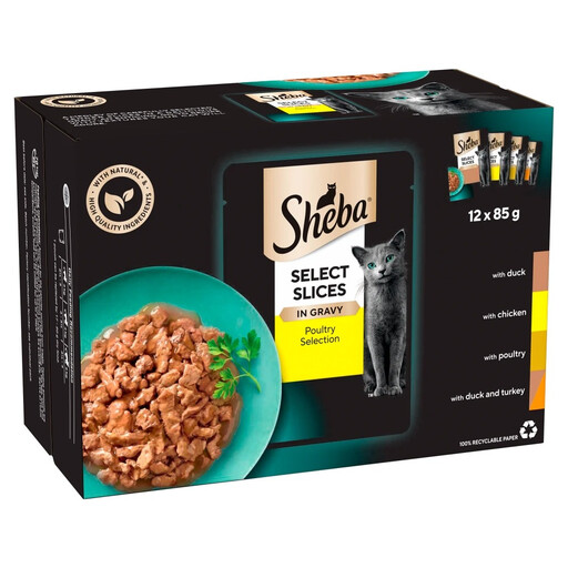 Sheba Select Slices Adult Cat Food Pouch Poultry Selection in Gravy