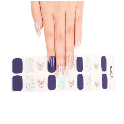 MeoMagic Gel Nagelstickers in donkerblauw met goud